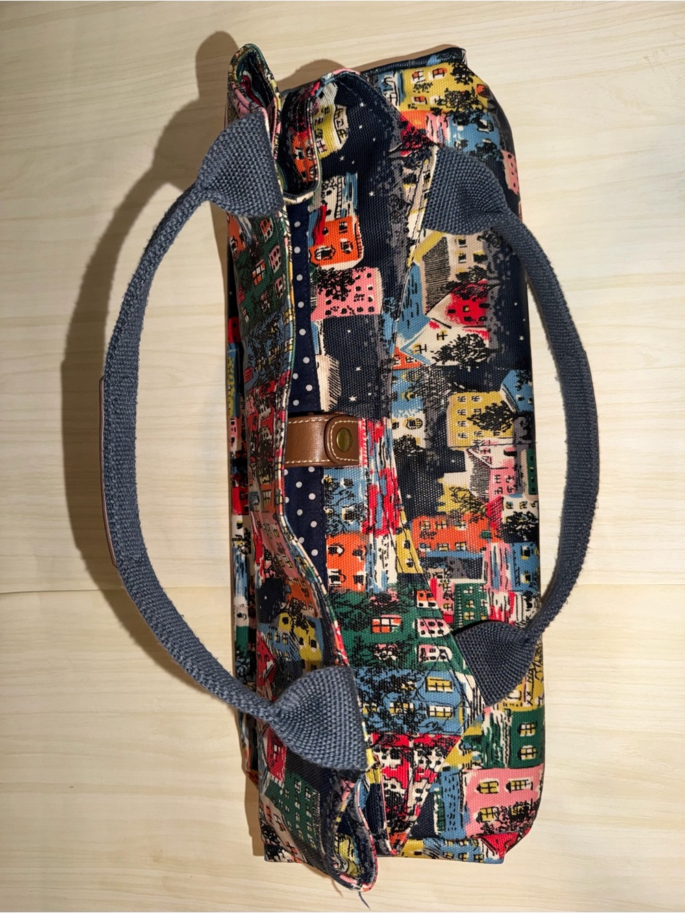 Cath Kidston Navy Multicolor Cityscape Print Tote - Picture 3 of 9